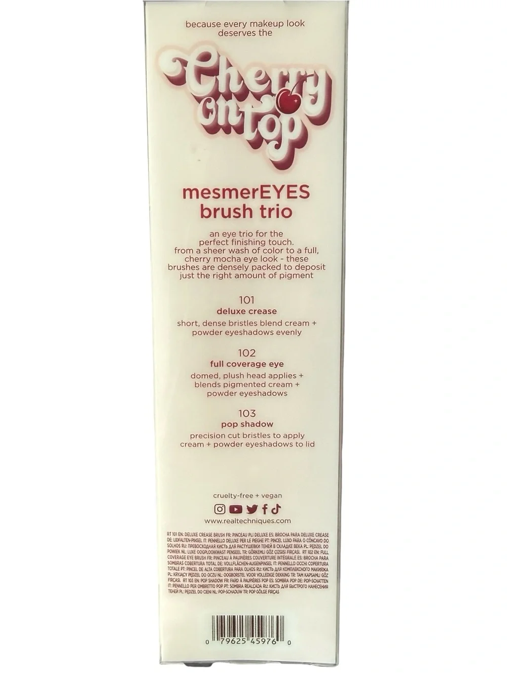 Real Techniques Cherry On Top MesmerEYES Brush Trio - Pink